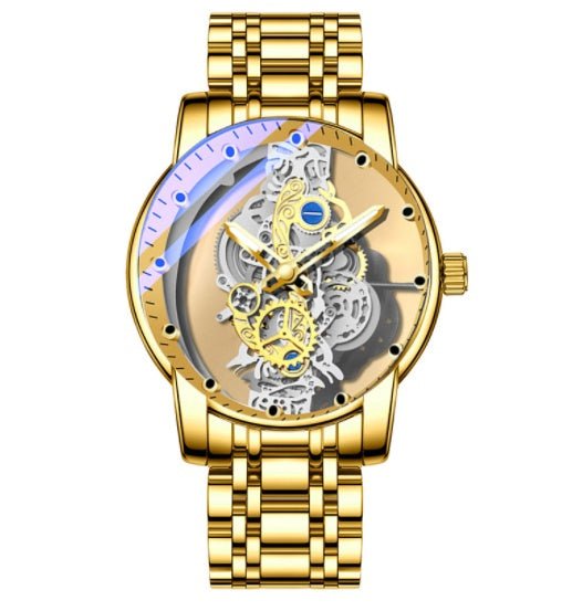 Men Watch Skeleton Automatic Quartz Watch Gold Skeleton Vintage Man Watch Mens Watches Top Brand Luxury - Prime Street