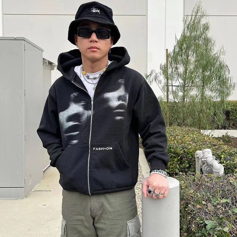 Men Women Y2K Clothing Zip Hoodie Fashion - Prime Street