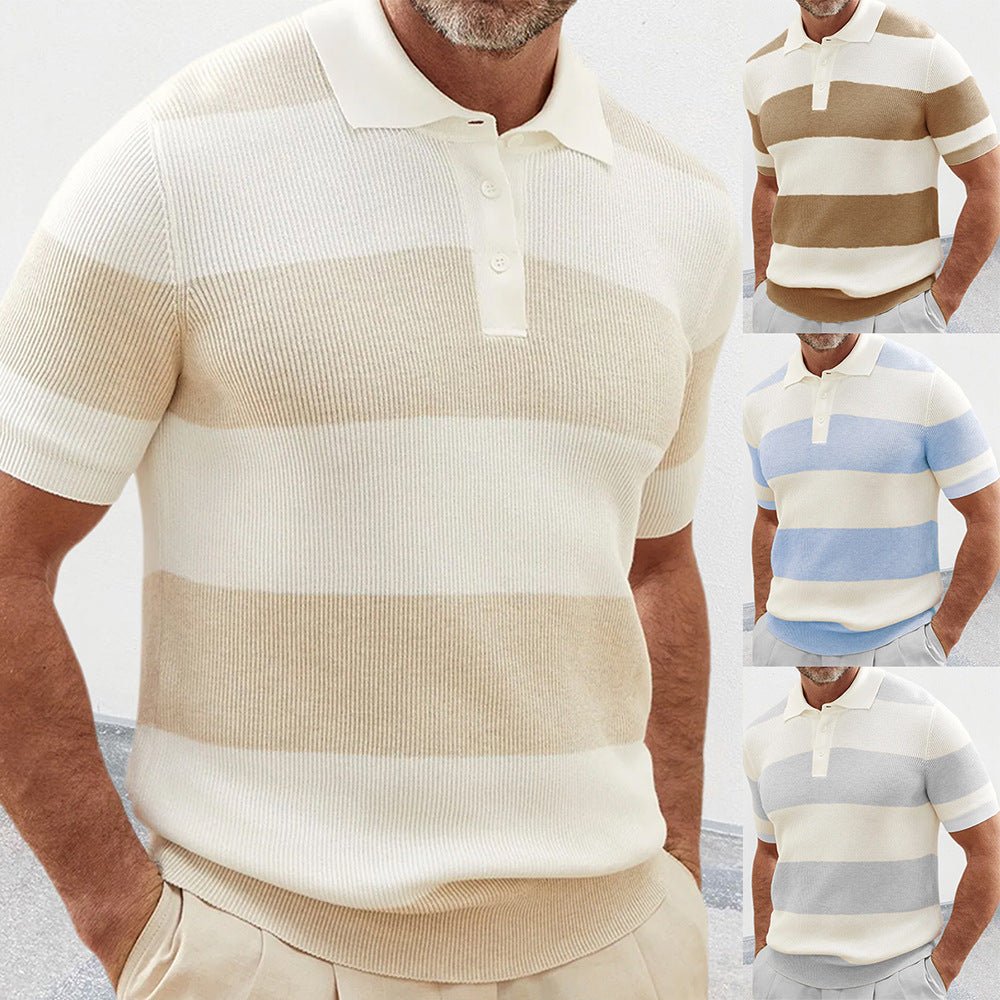Mens Clothing Summer Fashion Lapel Sweater Short Sleeve Men Clothing Men Wears - Prime Street