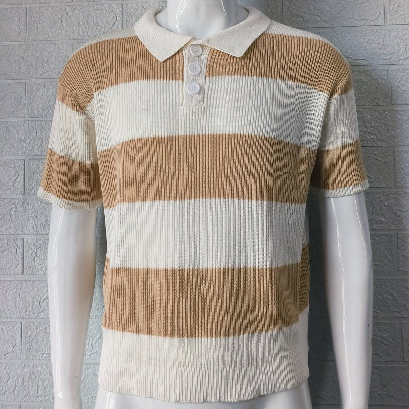Mens Clothing Summer Fashion Lapel Sweater Short Sleeve Men Clothing Men Wears - Prime Street