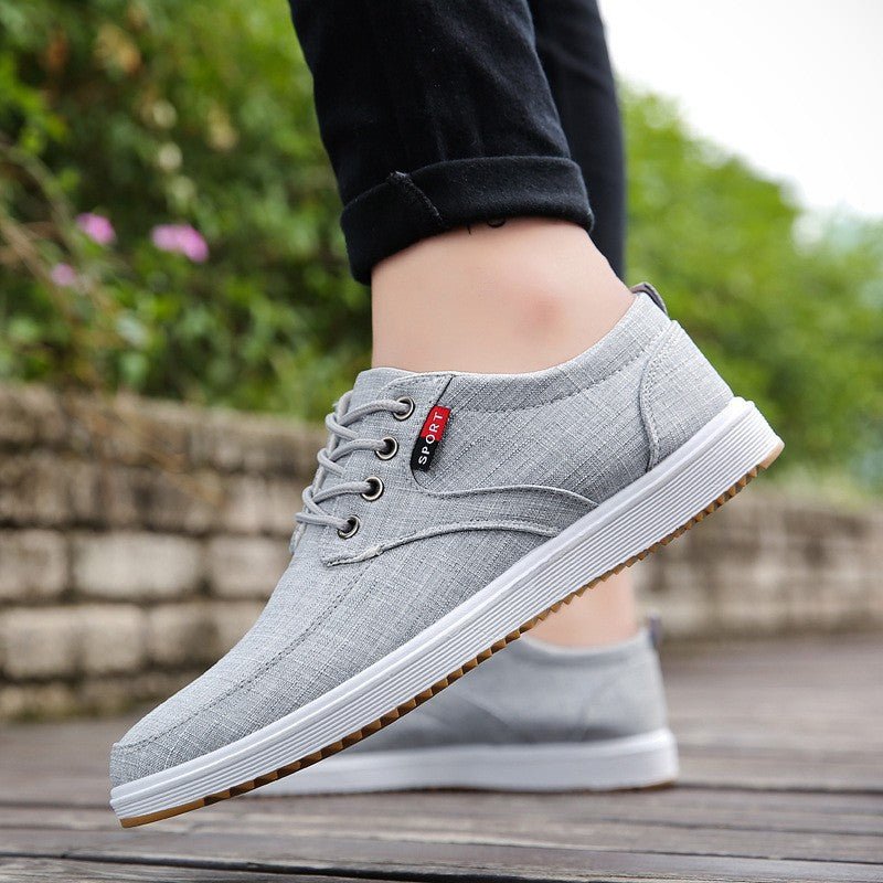 Men's Lace-up Canvas Shoes Casual Men Breathable Walking Flats Shoes - Prime Street