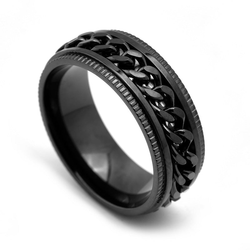 Mens Stainless Steel Spinner Rings Men Cool Fidget Band - Prime Street
