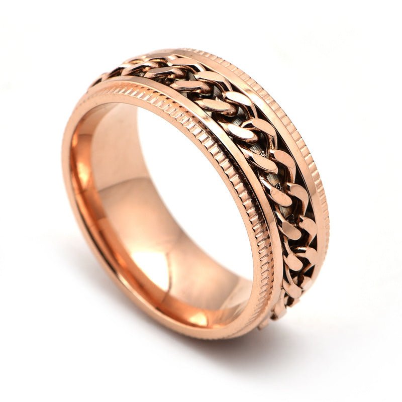 Mens Stainless Steel Spinner Rings Men Cool Fidget Band - Prime Street