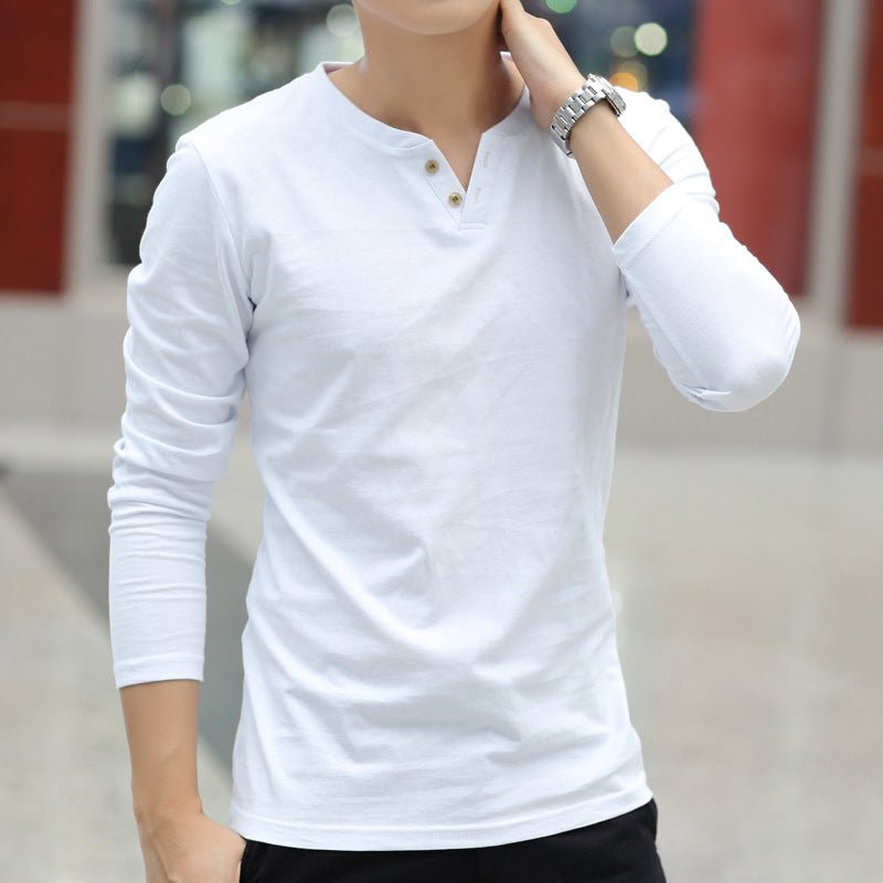 New Long Sleeve Autumn Linen T Shirts Male Casual Men Top - Prime Street