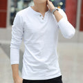 New Long Sleeve Autumn Linen T Shirts Male Casual Men Top - Prime Street