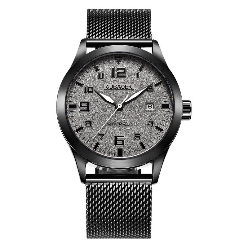 OUBAOER Mens Watches Automatic Mechanical Watch Men Stainless Steel Mesh Belt Wristwatches Simple Business Fashion Clocks - Prime Street