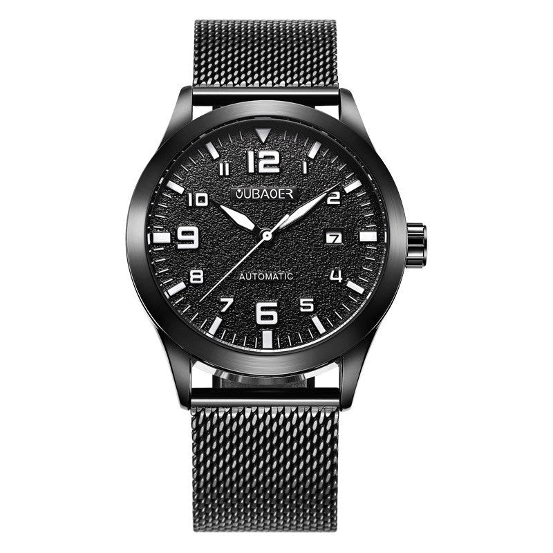 OUBAOER Mens Watches Automatic Mechanical Watch Men Stainless Steel Mesh Belt Wristwatches Simple Business Fashion Clocks - Prime Street