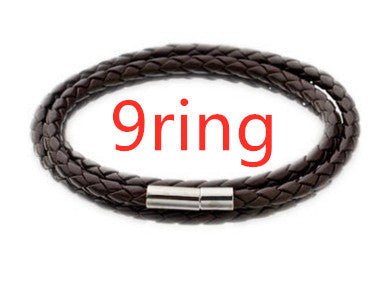 Personalized Mens Braided Genuine Leather Bracelet Stainless Steel Custom Beads Name Charm Bracelet For Men With Family Names - Prime Street