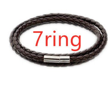 Personalized Mens Braided Genuine Leather Bracelet Stainless Steel Custom Beads Name Charm Bracelet For Men With Family Names - Prime Street