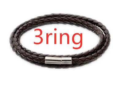 Personalized Mens Braided Genuine Leather Bracelet Stainless Steel Custom Beads Name Charm Bracelet For Men With Family Names - Prime Street