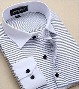 Plus Size Men Business Long Sleeve Shirts - Prime Street