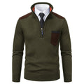 Pullover Men Sweater Thick Polo Shirts Korean Half Zipper Cold Blouse Stand Collar Autumn Winter Outerwear Luxury Cloth - Prime Street