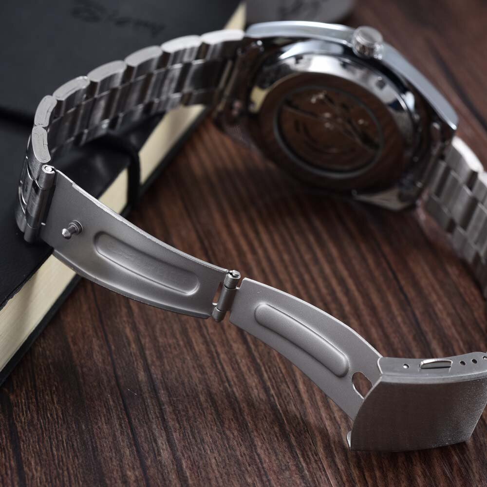 Relogio Masculino Men Tourbillon Watches Stainless Steel Band Automatic Mechanical Wristwatches Moon Phase Small Seconds Watch - Prime Street