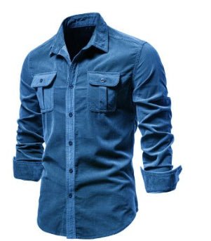 Shirts For Men Wear Shirt College Tops Longsleeve Blue - Prime Street