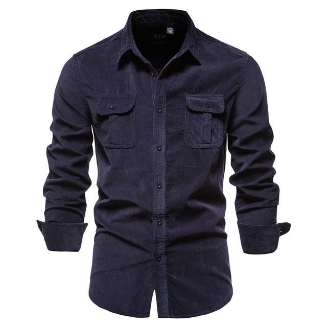 Shirts For Men Wear Shirt College Tops Longsleeve Blue - Prime Street