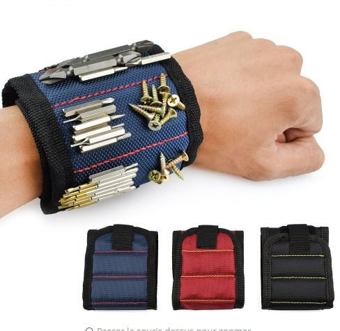 Strong magnetic wrist strap practical magnet holding scissors tool screw accessories pickup 1680D magnetic wrist strap - Prime Street