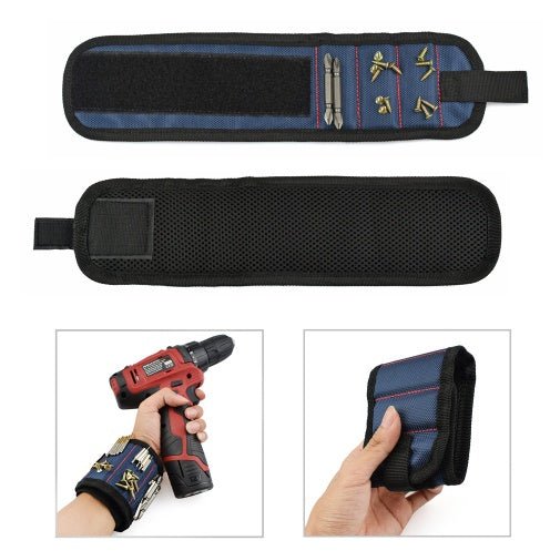 Strong magnetic wrist strap practical magnet holding scissors tool screw accessories pickup 1680D magnetic wrist strap - Prime Street