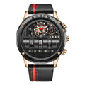 Uniquex Men Wrist Watches Leather Black Silver Creative - Prime Street
