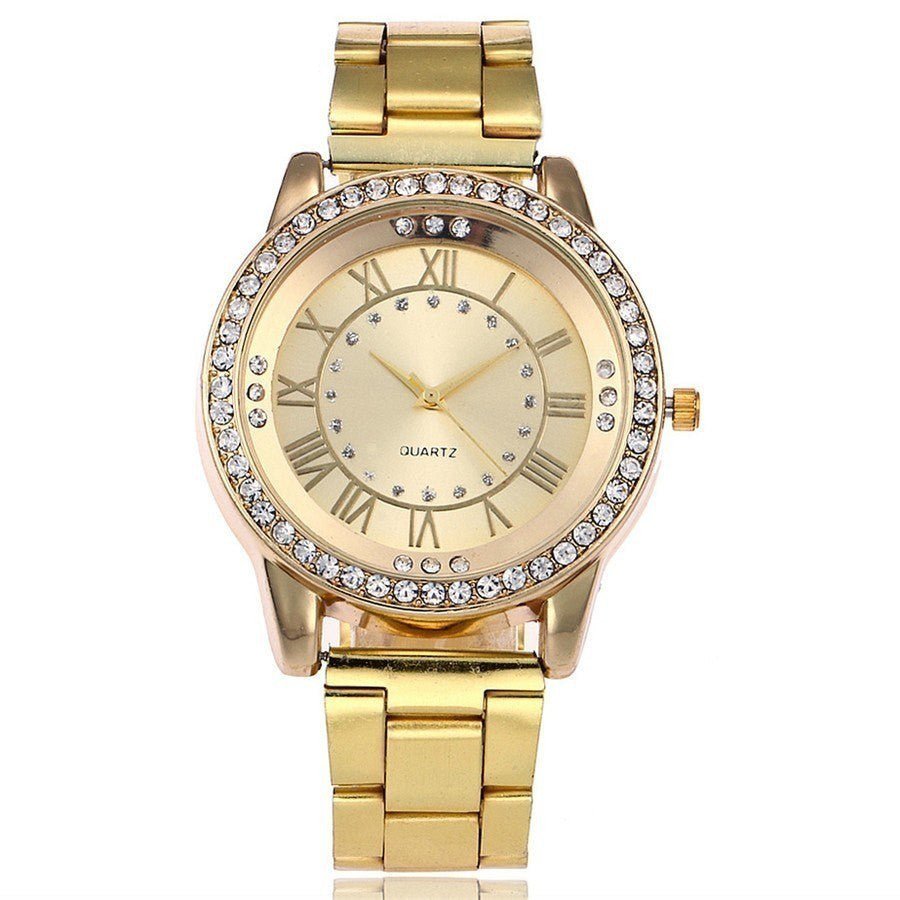 Vansvar Brand Rose Gold Watch Luxury Women Dress Rhinestone Quartz Watch Casual Women Stainless Steel Wristwatches Female Clock - Prime Street