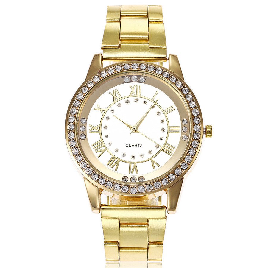 Vansvar Brand Rose Gold Watch Luxury Women Dress Rhinestone Quartz Watch Casual Women Stainless Steel Wristwatches Female Clock - Prime Street