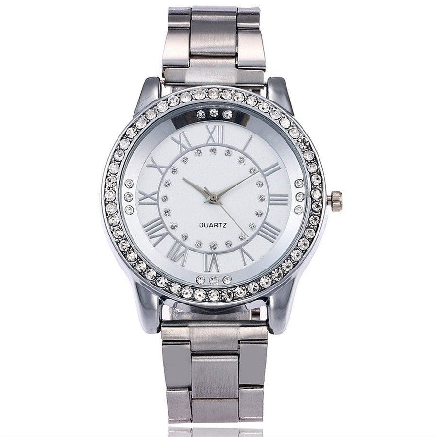 Vansvar Brand Rose Gold Watch Luxury Women Dress Rhinestone Quartz Watch Casual Women Stainless Steel Wristwatches Female Clock - Prime Street