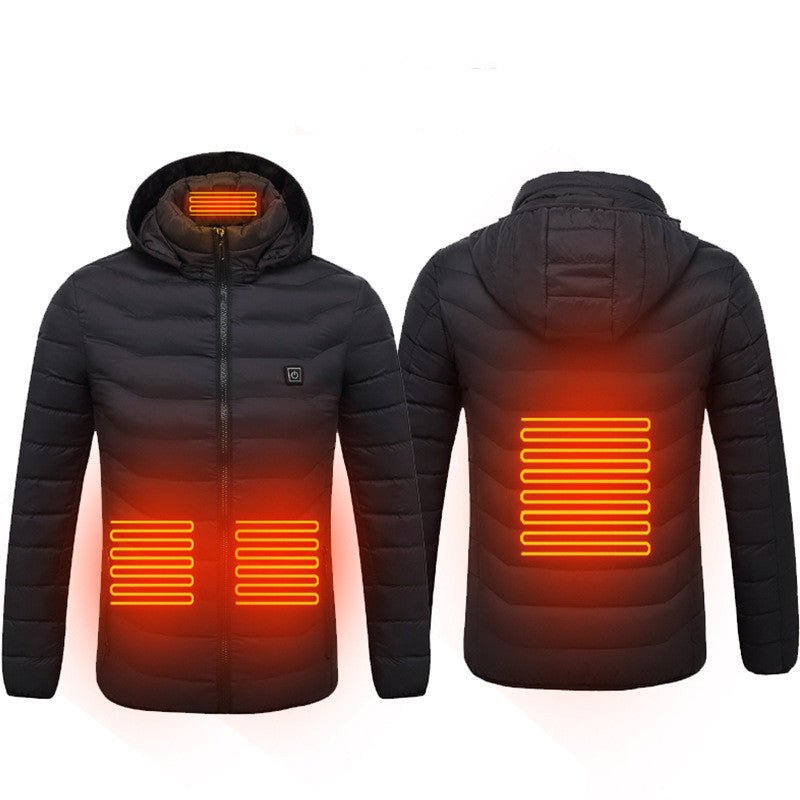 Winter Heated Jacket USB Electric Cotton Coat Zip-up Heater Thermal Clothing Heating Vest For Men - Prime Street
