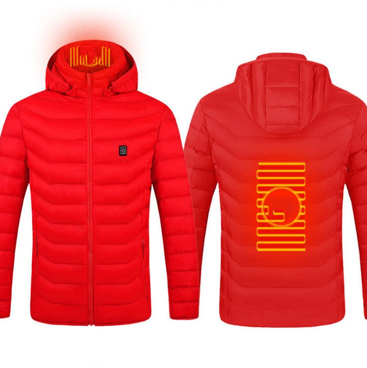 Winter Heated Jacket USB Electric Cotton Coat Zip-up Heater Thermal Clothing Heating Vest For Men - Prime Street