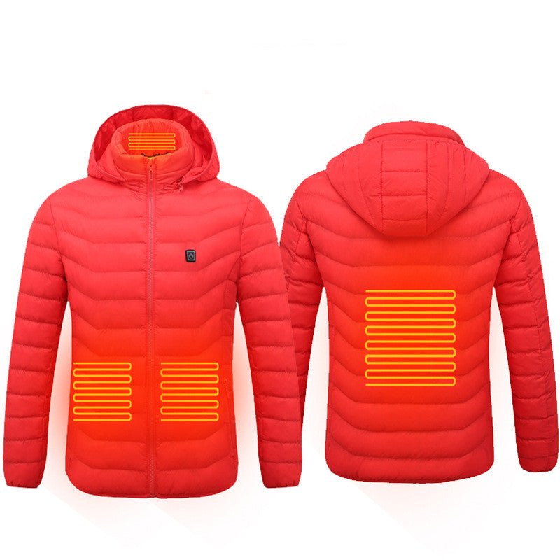 Winter Heated Jacket USB Electric Cotton Coat Zip-up Heater Thermal Clothing Heating Vest For Men - Prime Street