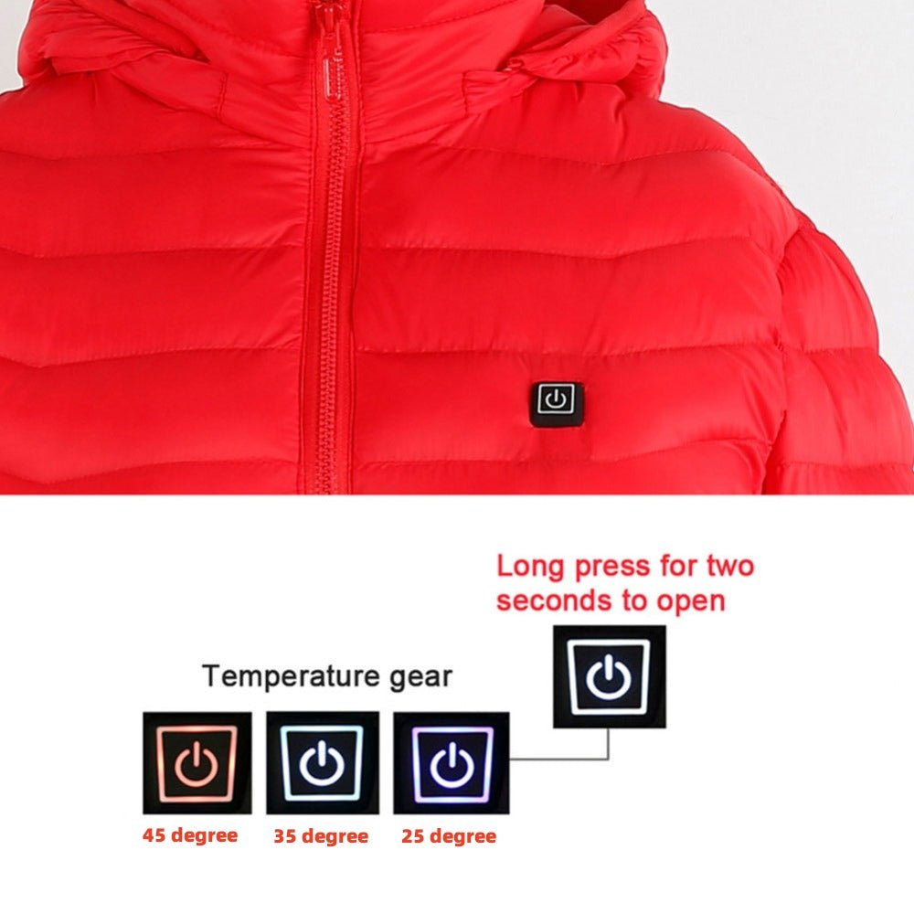 Winter Heated Jacket USB Electric Cotton Coat Zip-up Heater Thermal Clothing Heating Vest For Men - Prime Street
