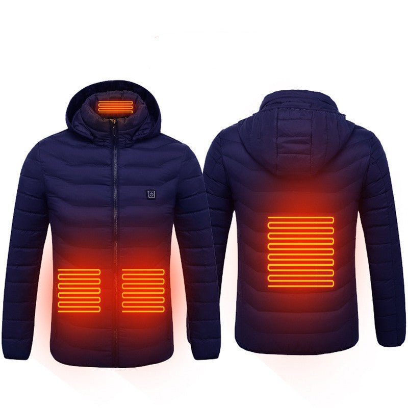 Winter Heated Jacket USB Electric Cotton Coat Zip-up Heater Thermal Clothing Heating Vest For Men - Prime Street