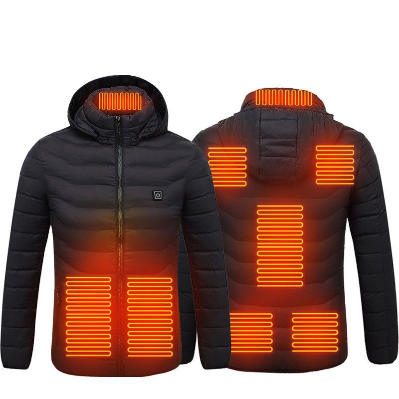 Winter Heated Jacket USB Electric Cotton Coat Zip-up Heater Thermal Clothing Heating Vest For Men - Prime Street