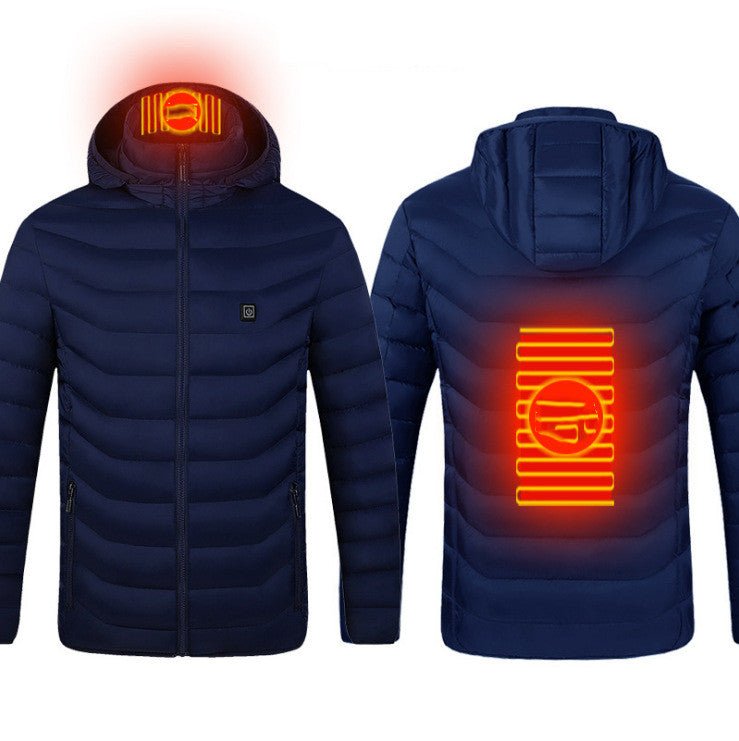 Winter Heated Jacket USB Electric Cotton Coat Zip-up Heater Thermal Clothing Heating Vest For Men - Prime Street