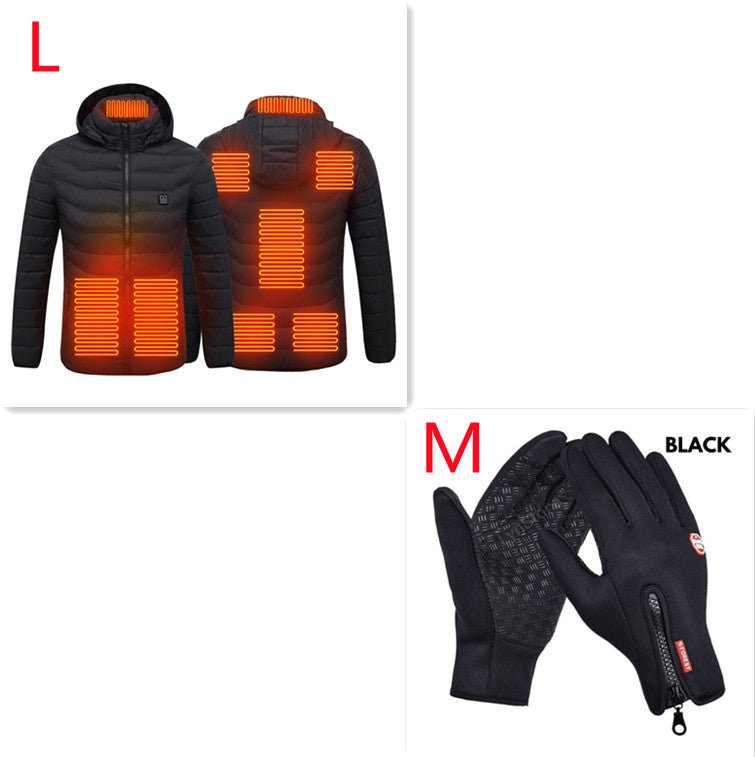 Winter Heated Jacket USB Electric Cotton Coat Zip-up Heater Thermal Clothing Heating Vest For Men - Prime Street