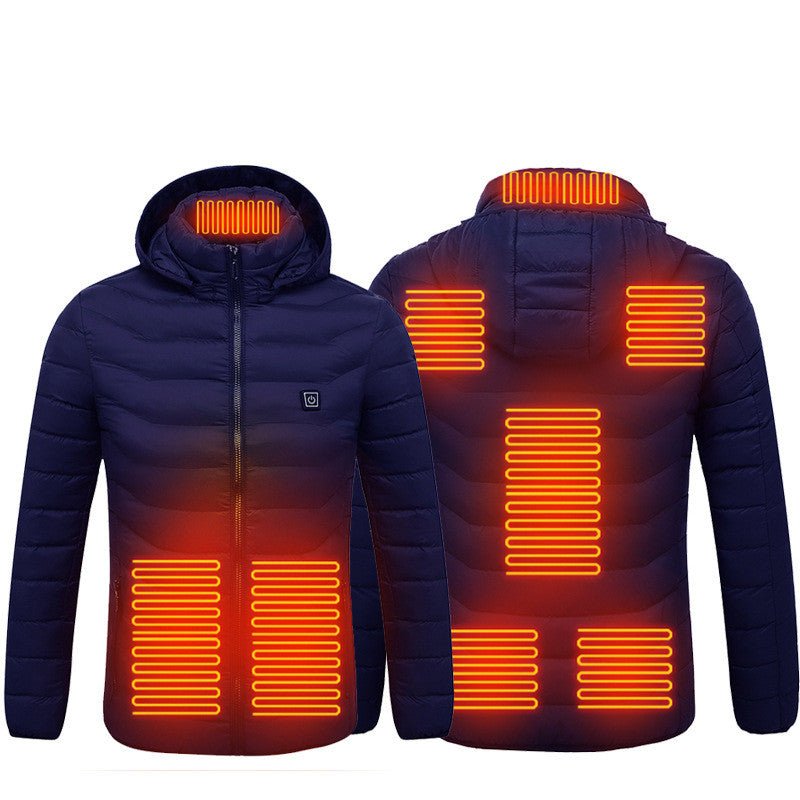 Winter Heated Jacket USB Electric Cotton Coat Zip-up Heater Thermal Clothing Heating Vest For Men - Prime Street