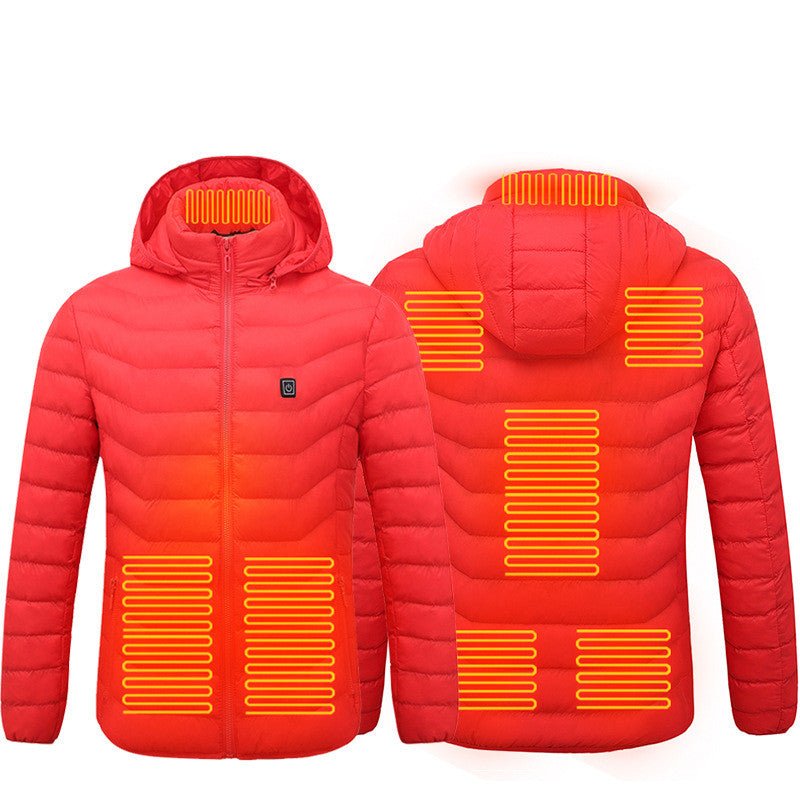 Winter Heated Jacket USB Electric Cotton Coat Zip-up Heater Thermal Clothing Heating Vest For Men - Prime Street