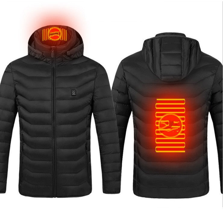 Winter Heated Jacket USB Electric Cotton Coat Zip-up Heater Thermal Clothing Heating Vest For Men - Prime Street