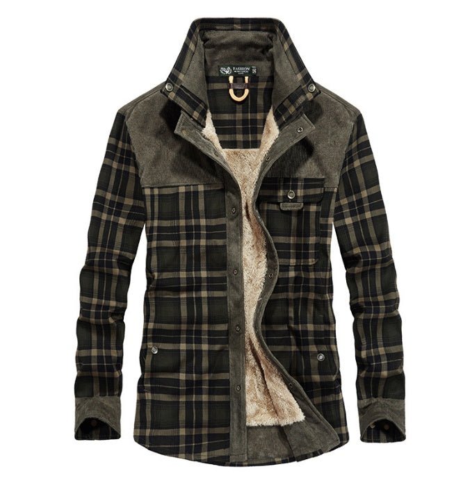 Winter Jacket Men Thicken Warm Fleece Jackets Coats Pure Cotton Plaid Jacket Military Clothes - Prime Street