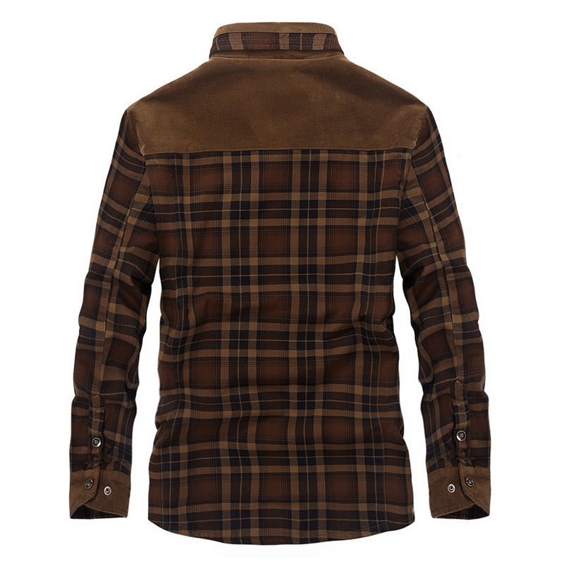 Winter Jacket Men Thicken Warm Fleece Jackets Coats Pure Cotton Plaid Jacket Military Clothes - Prime Street