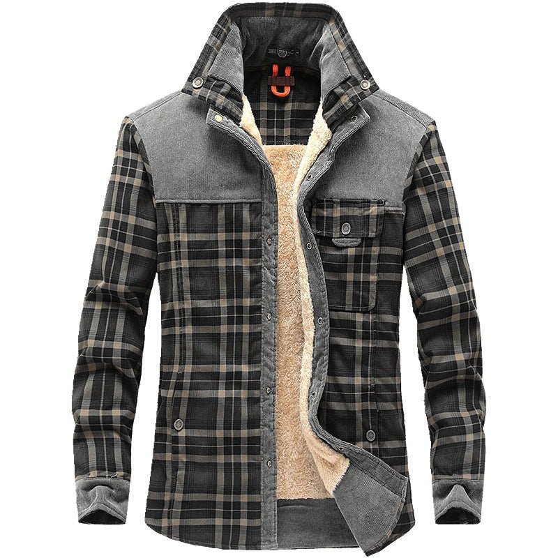 Winter Jacket Men Thicken Warm Fleece Jackets Coats Pure Cotton Plaid Jacket Military Clothes - Prime Street