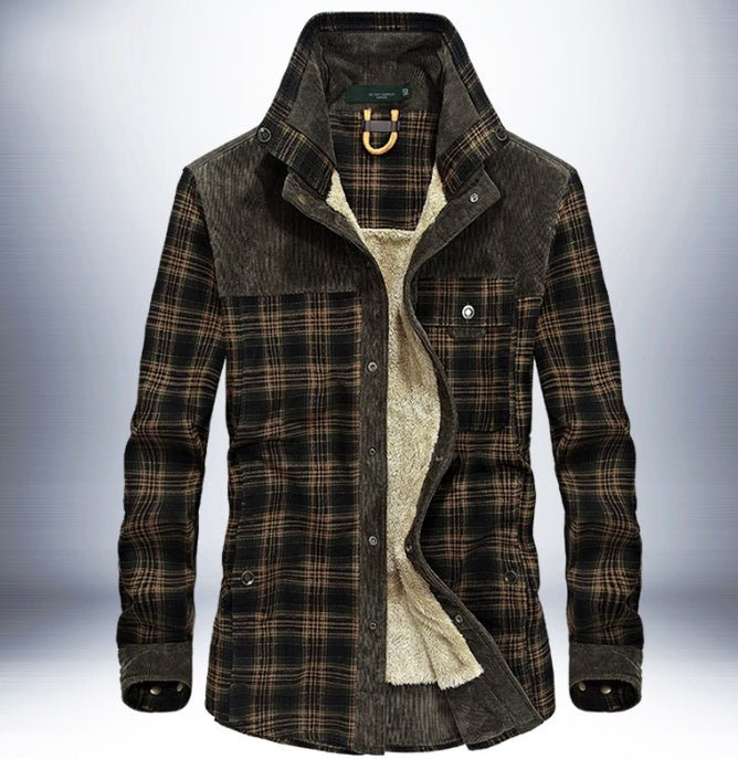 Winter Jacket Men Thicken Warm Fleece Jackets Coats Pure Cotton Plaid Jacket Military Clothes - Prime Street