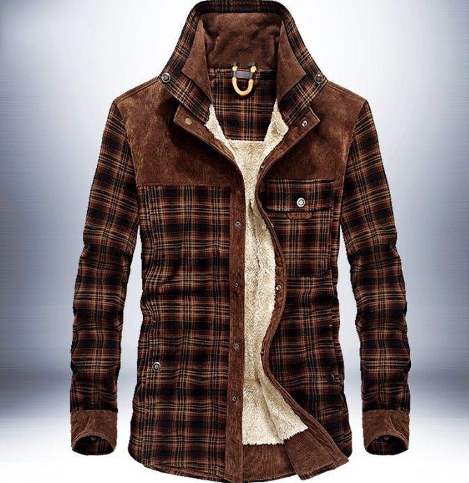 Winter Jacket Men Thicken Warm Fleece Jackets Coats Pure Cotton Plaid Jacket Military Clothes - Prime Street