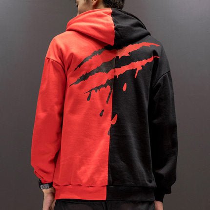 Women Patchwork Casual Hoodies Fall Winter Letter Printing Loose Pullover Men High Street Fashion Hooded Sweatshirts - Prime Street