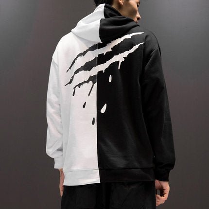 Women Patchwork Casual Hoodies Fall Winter Letter Printing Loose Pullover Men High Street Fashion Hooded Sweatshirts - Prime Street