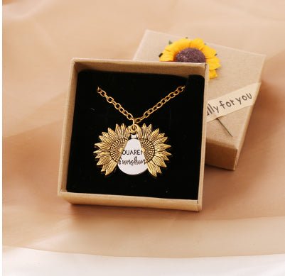 You Are My Sunshine Sunflower Necklace Women Men - Prime Street