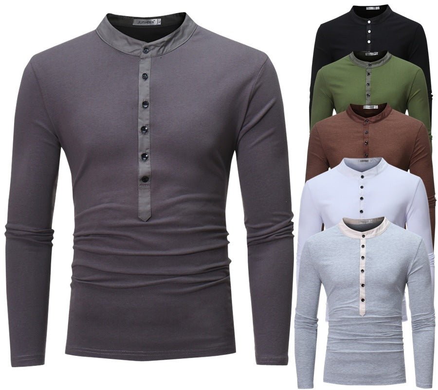 Young Men Fake Two Long Casual T-Shirts - Prime Street