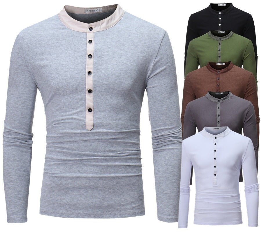Young Men Fake Two Long Casual T-Shirts - Prime Street